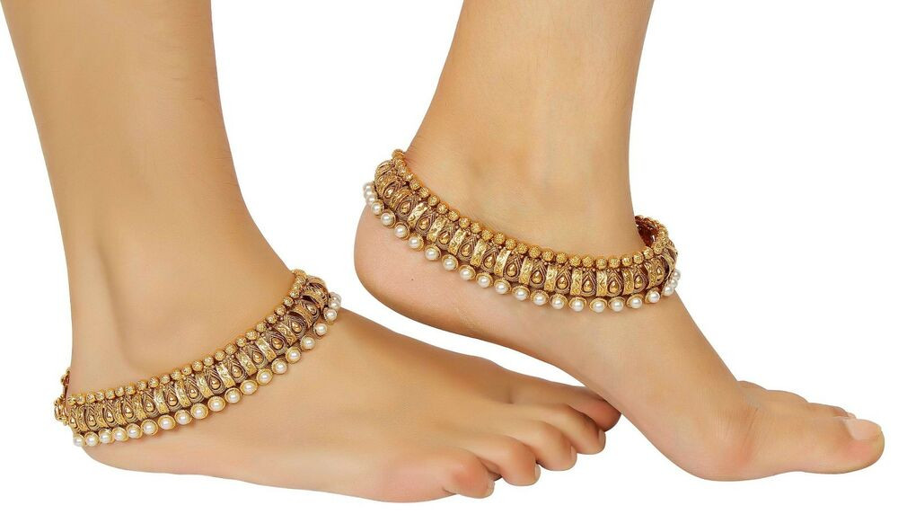 Anklet Indian
 Indian Anklet Bracelet Bollywood Women Fashion Gold Plated