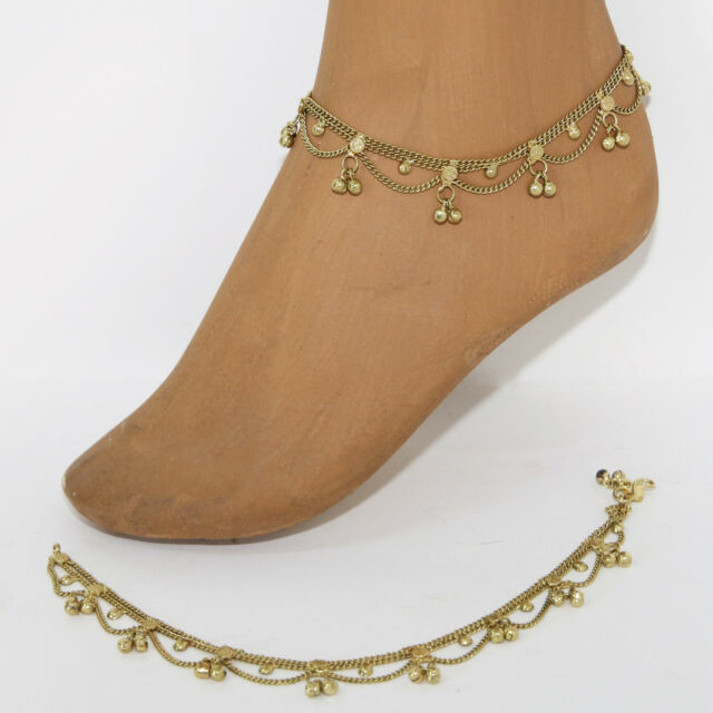 Anklet Indian
 Anklet With Bells Pair 2 Pcs Brass Anklets Indian Gold