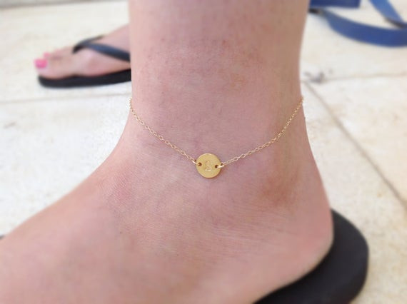 Anklet Initial
 Gold initial anklet personalized anklet friendship anklet