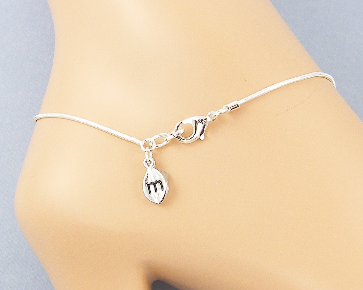Anklet Initial
 Silver Initial Ankle Bracelet Personalized Anklet Simple