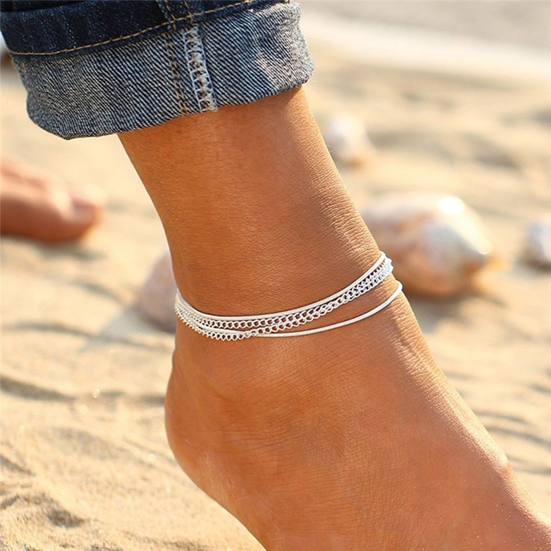 Anklet Jewelry
 Simple Multilayer Barefoot Sandals Ethnic Alloy Bell Drop