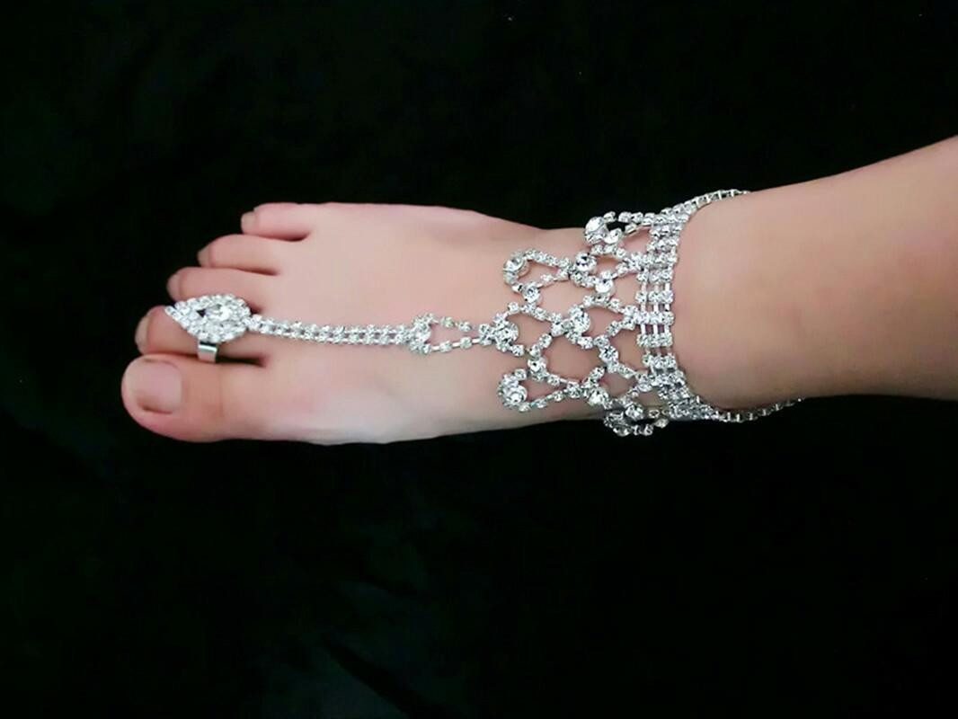 Anklet Jewelry
 2018 Trendy Wedding Womens Ankle Bracelets Rhinestone
