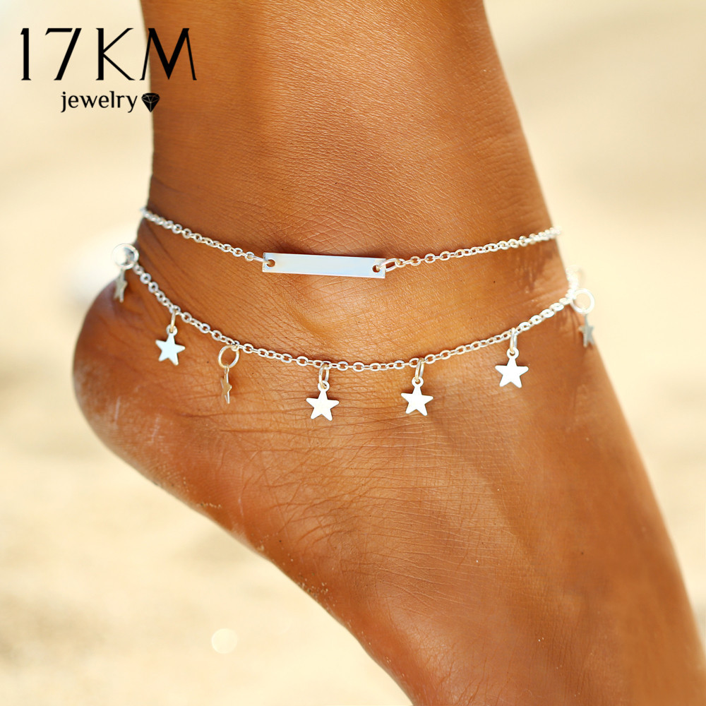 Anklet Jewelry
 17KM Multi Layer Star Pendant Anklet Foot Chain 2017 New