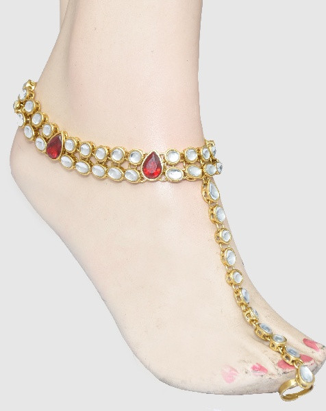 Anklet Kundan
 Kundan Toe Ring Anklet Pajeb Payal line Shopping