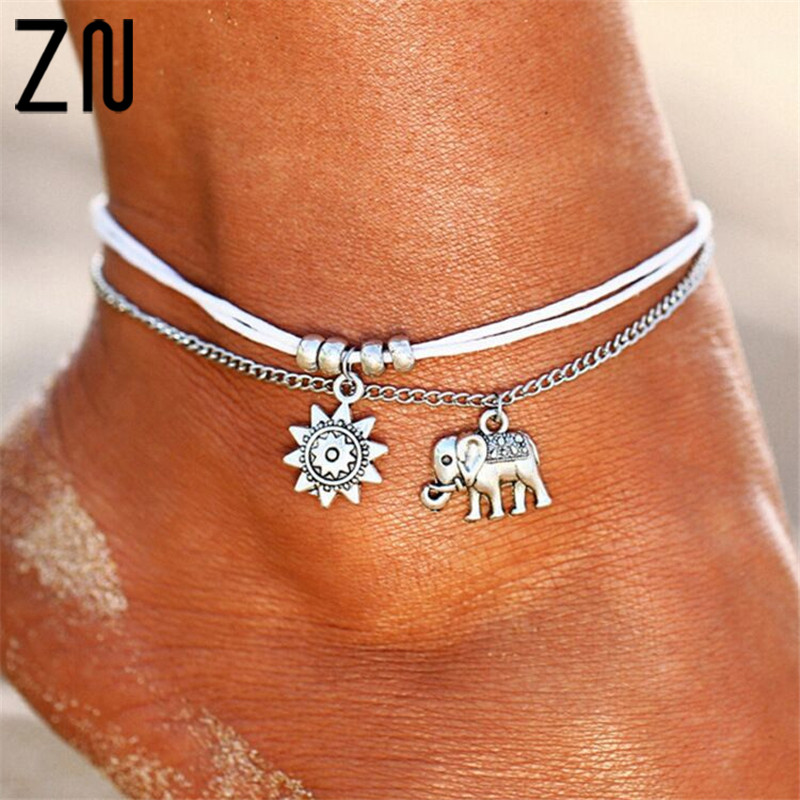 Anklet Layered
 Aliexpress Buy ZN 2018 New Bohemian Double Layer