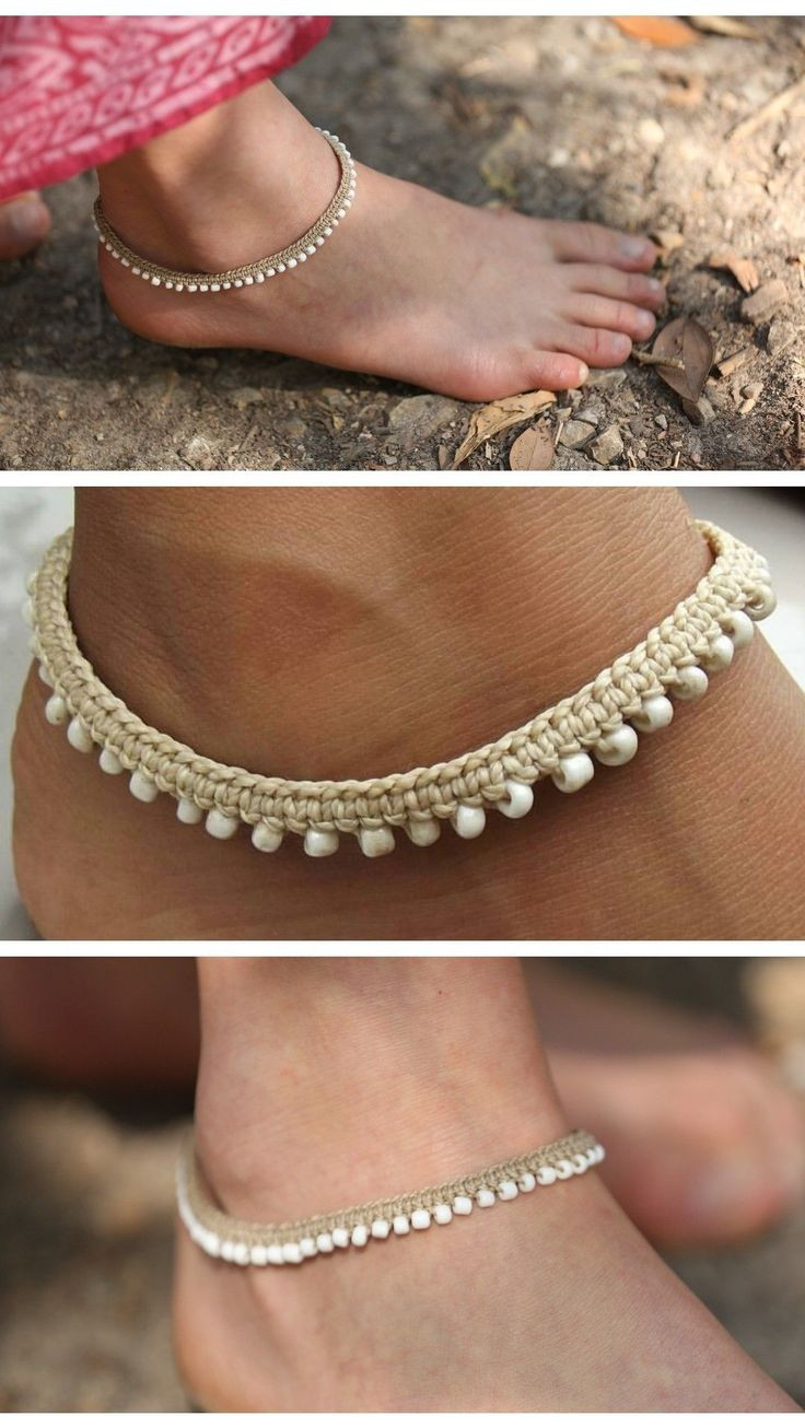 Anklet Macrame
 Diy Jewelry Macrame boho anklets go check these