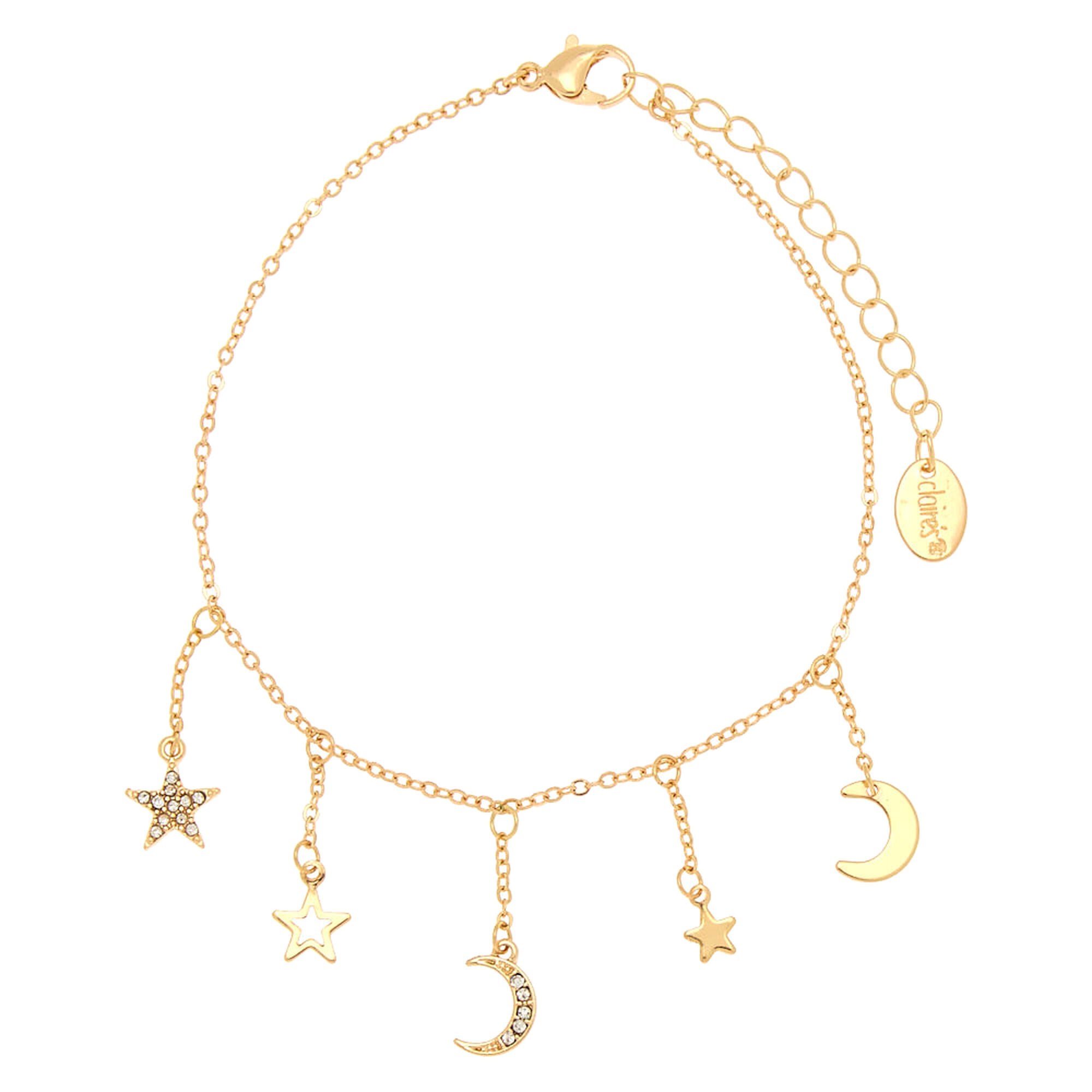 Anklet Moon
 Gold Moon & Star Charm Anklet