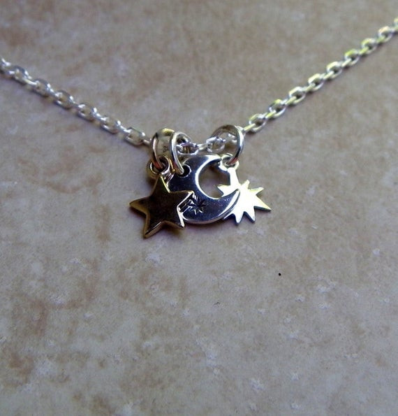 Anklet Moon
 Sterling silver anklet moon anklet celestial by