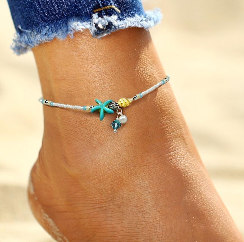 Anklet On Both Ankles
 Starfish Anklet For Women – Surf Sun Sea