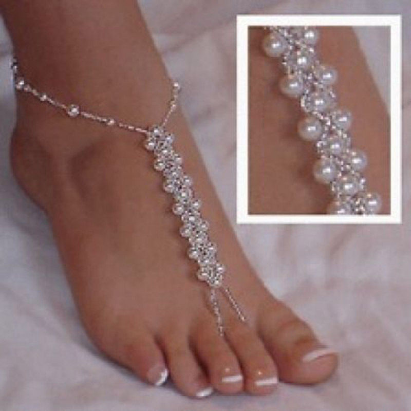 Anklet Pearl
 Fashion Women Pearl Barefoot Sandal Anklet Bracelet Foot
