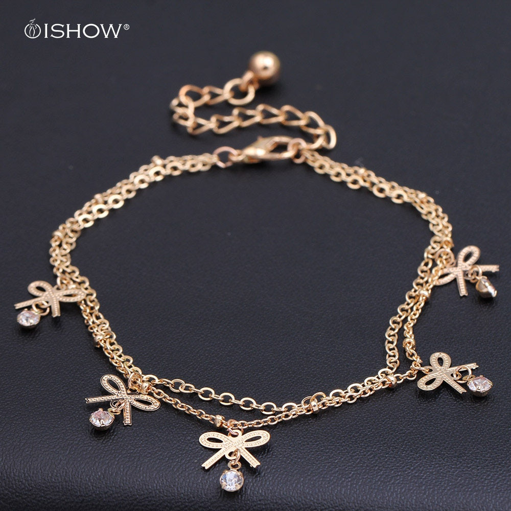 Anklet Pulsera Tobillo
 Simple flower anklets jewelry gold color hand ankle chain
