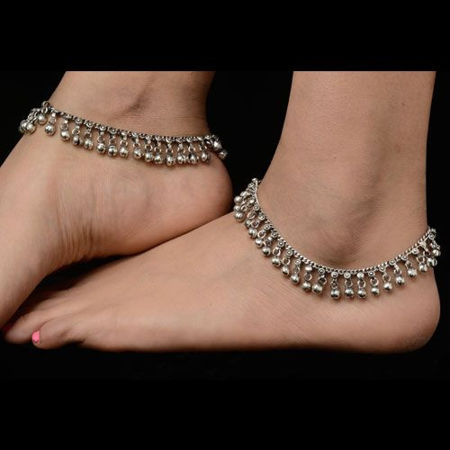 Anklet Punjabi
 Adorable silver plated anklets Matching dresses sari or