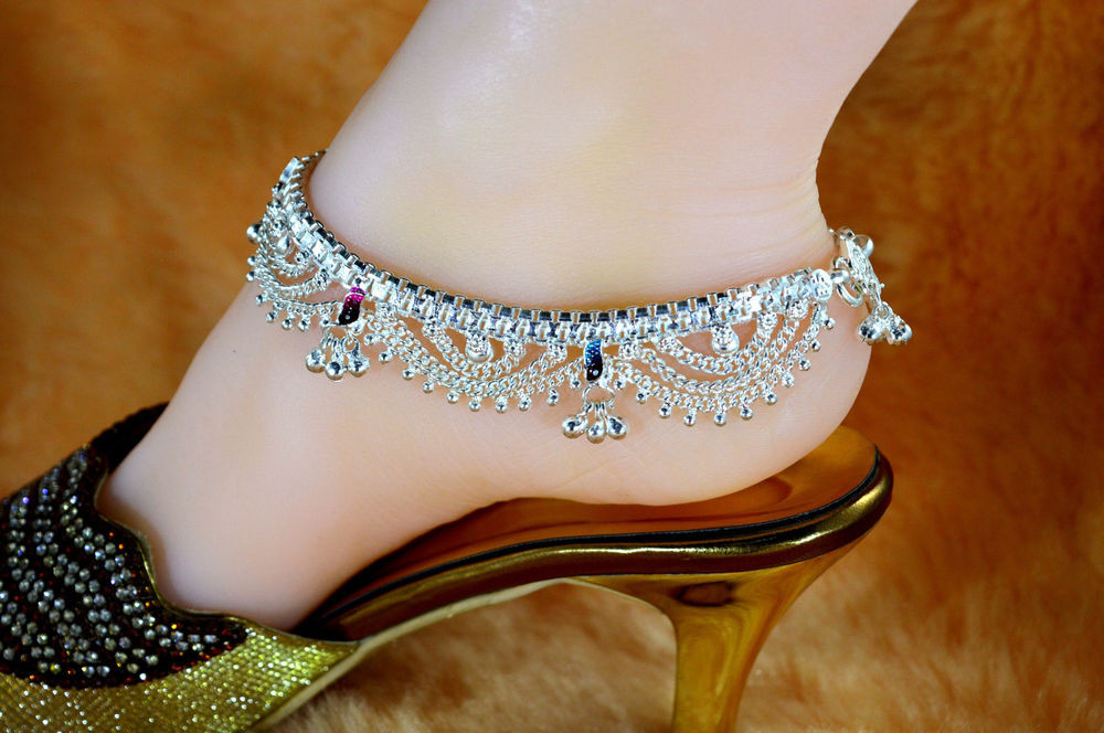 Anklet Punjabi
 A Pair of Indian Traditional silver tone polished