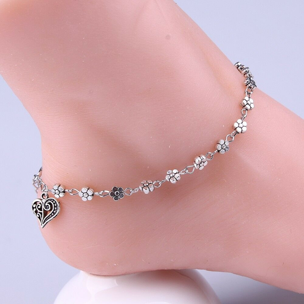 Anklet Silver
 Women Silver Bead Chain Anklet Girls Bracelet Barefoot