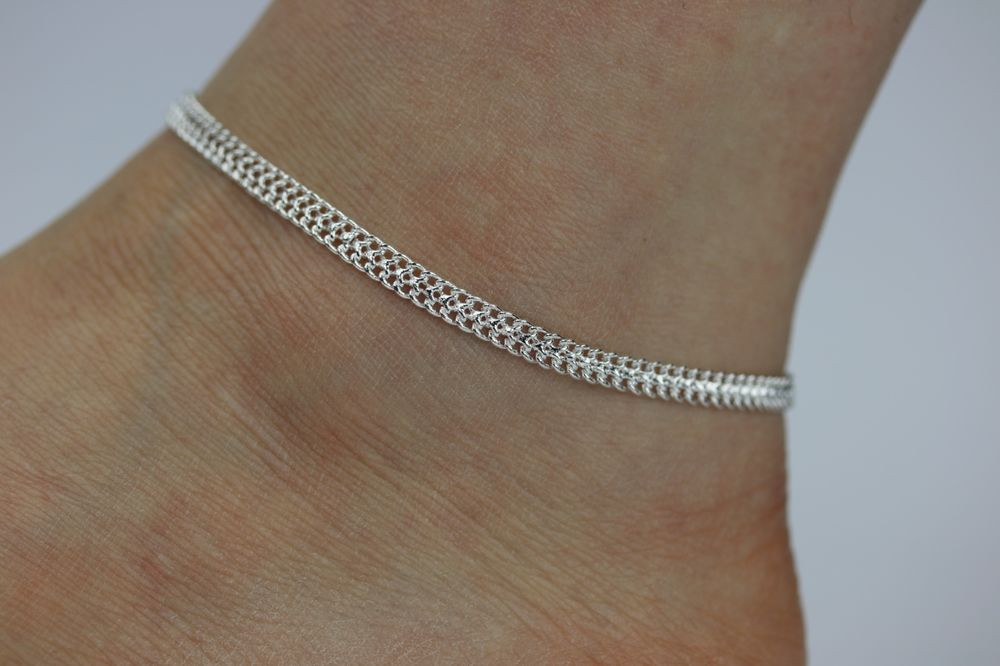 Anklet Simple
 SIMPLE SILVER ANKLE CHAIN ANKLET INDIAN PAYAL FOOT CHAIN