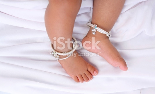 Anklet Traditional
 Indian Baby Feet With Traditional Anklets Stock