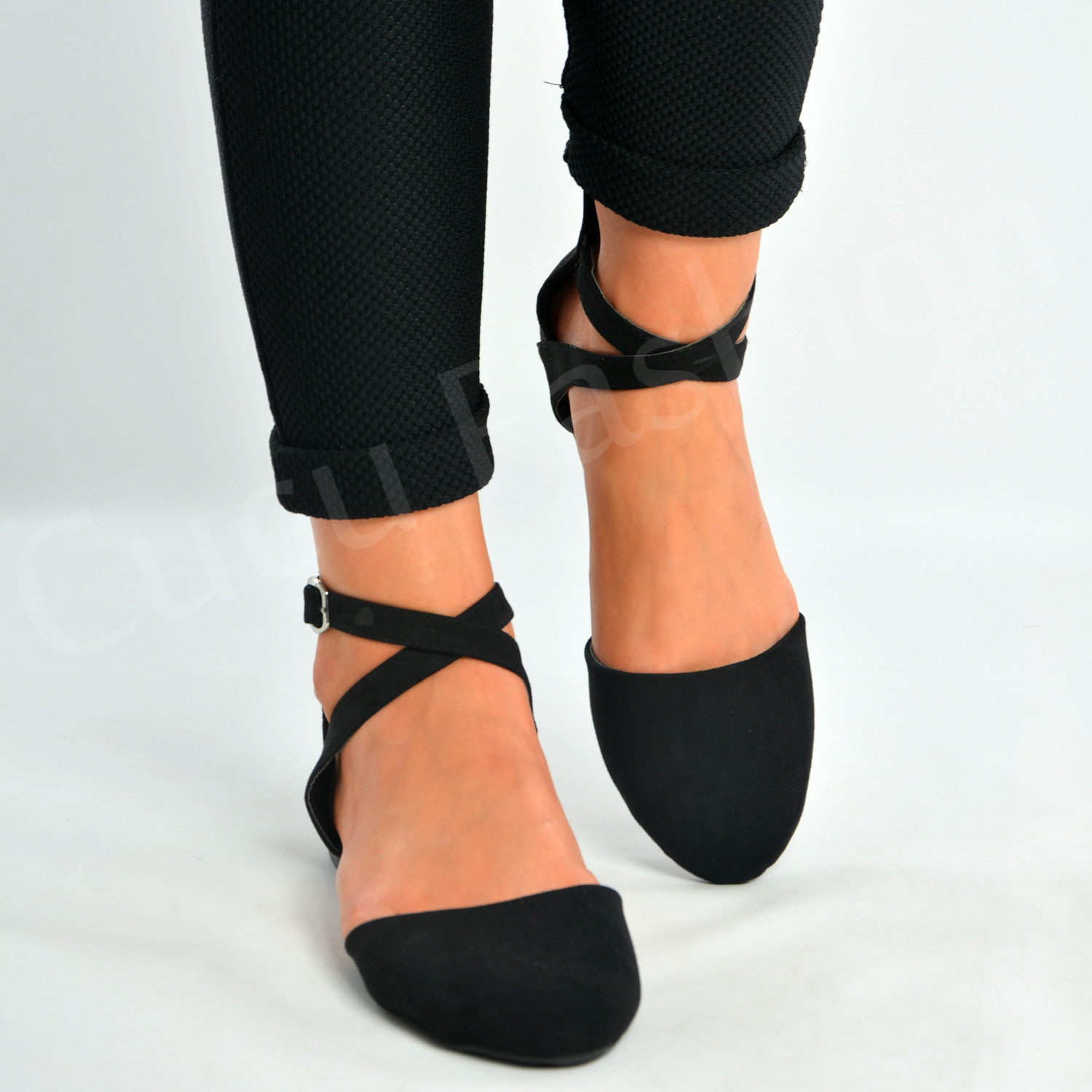 Anklet With Shoes
 La s Ankle Strap Ballerina Womens Flats Court Pumps