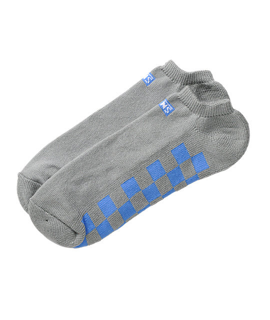 Anklet With Vans
 Vans Classic Checkerboard Grey & Blue Ankle Socks at
