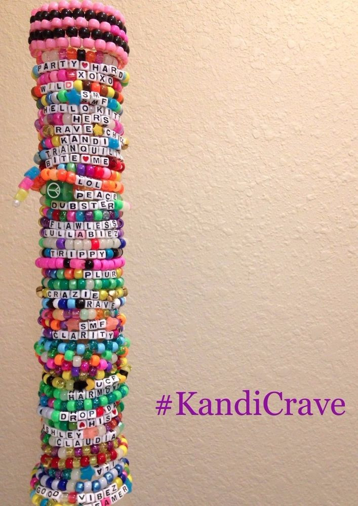 Anklet With Words 20 Single Random Kandi bracelets for EDM Rave Festivals