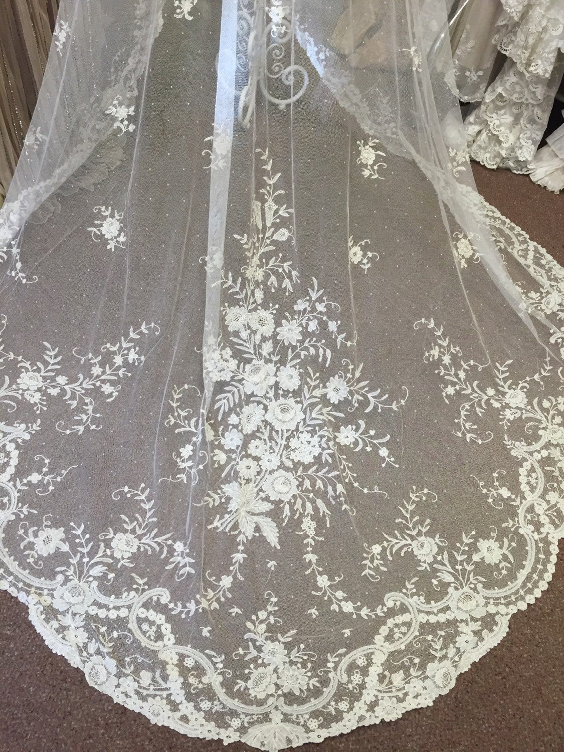 Antique Wedding Veils
 Exquisite Antique Lace Wedding Veil by AntiqueLaceHeirlooms