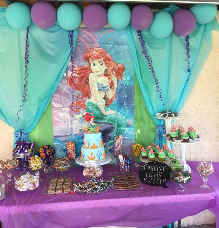 Ariel Little Mermaid Party Ideas
 Annaliyas little Mermaid Candy Table