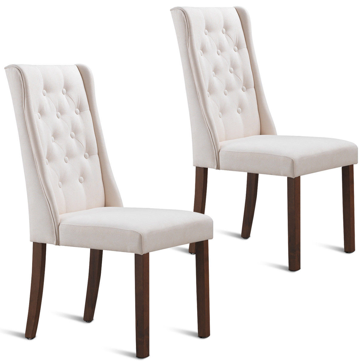 Armless Living Room Chairs
 Gymax Set of 2 Fabric Dining Chairs Armless Tufted Accent