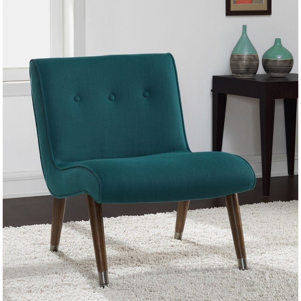 Armless Living Room Chairs
 Mid Century Modern Chair Accent Armless Teal Retro Vintage