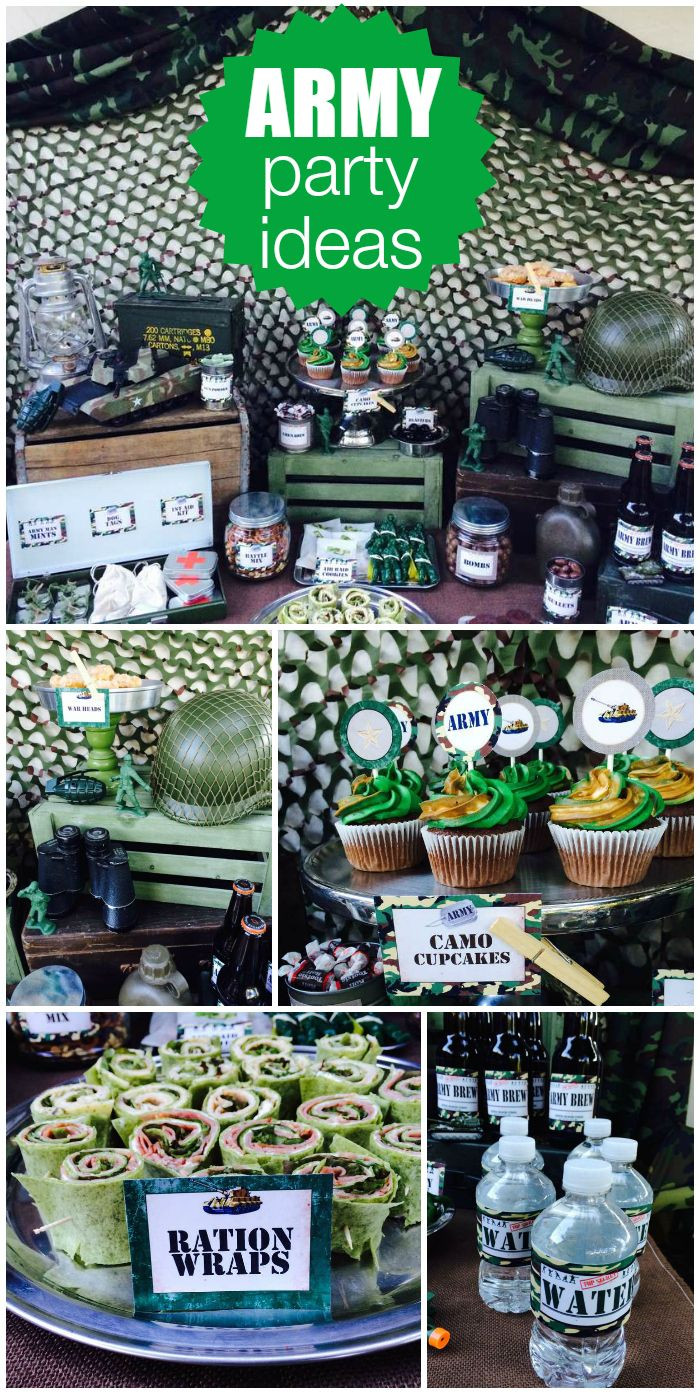 Army Birthday Party
 An Army birthday party with camo cupcakes and a favor bar