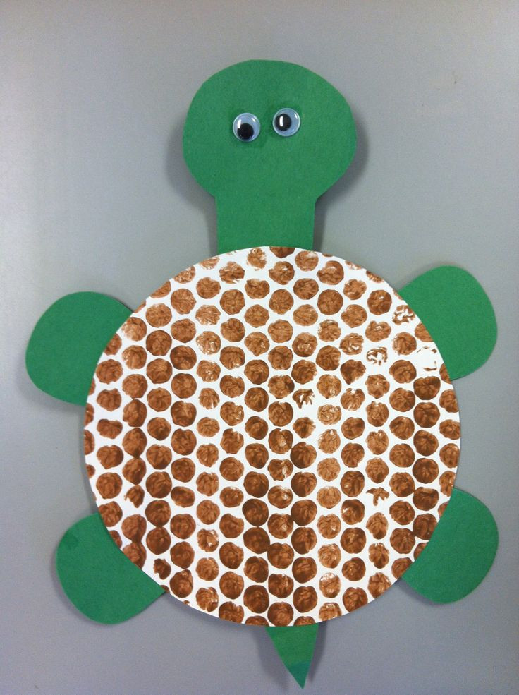 Art And Craft Ideas For Preschoolers
 Bubble wrap painting turtle shell Turtle preschool art