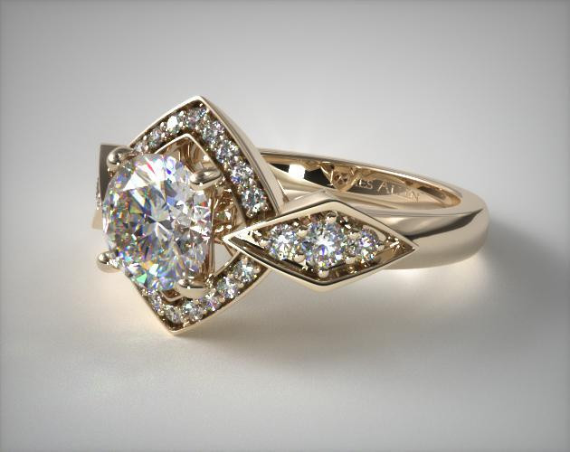 Art Deco Diamond Rings
 Art Deco Geometric Diamond Engagement Ring