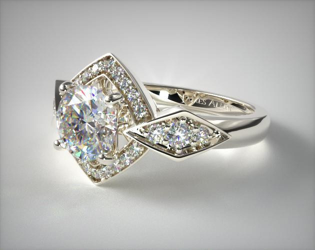 Art Deco Diamond Rings
 Art Deco Geometric Diamond Engagement Ring Platinum