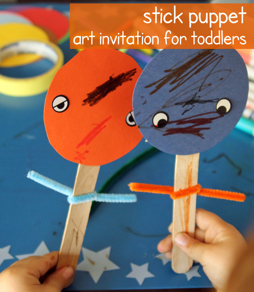 Art N Crafts For Toddlers
 Stick Puppet Art Invitation for Toddlers