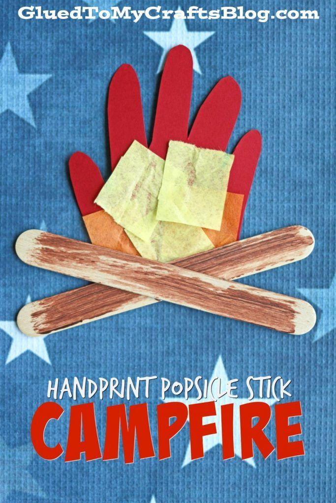 Art N Crafts For Toddlers
 Handprint Popsicle Stick Campfire