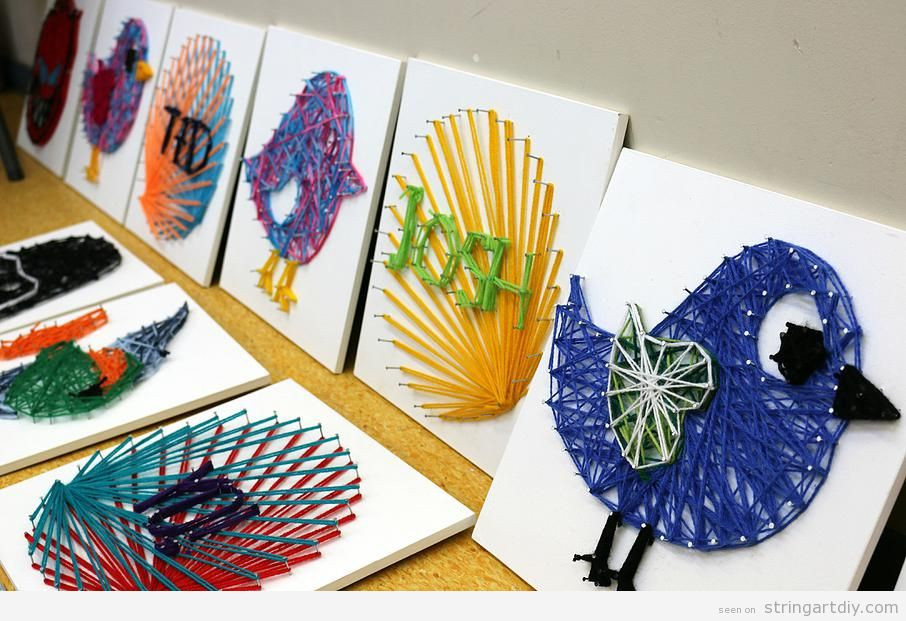 Art Project Ideas For Kids
 Some ideas to make String Art projects with kids