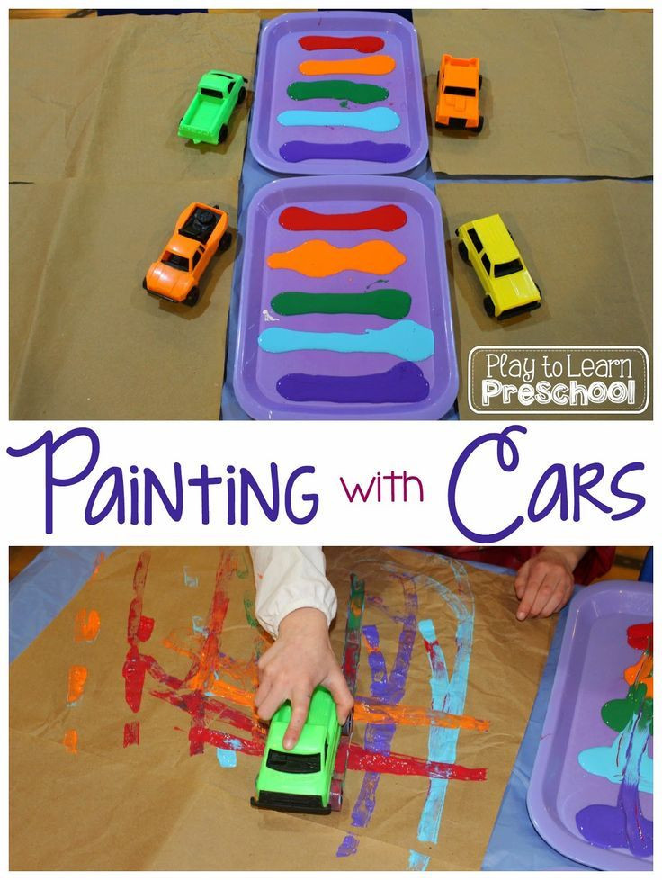 Art Project Ideas For Preschoolers
 Painting with Cars Simple prep art project for toddlers