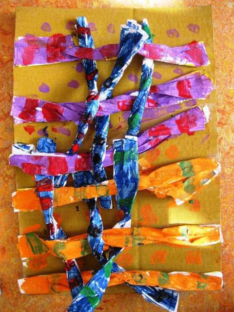 Art Things For Kids
 Recycled Paper Weaving in Grade Two