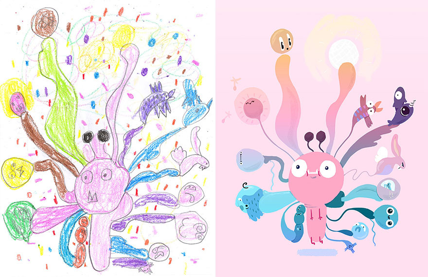 Art Things For Kids
 100 Artists Recreate Kids’ Monster Doodles In Their