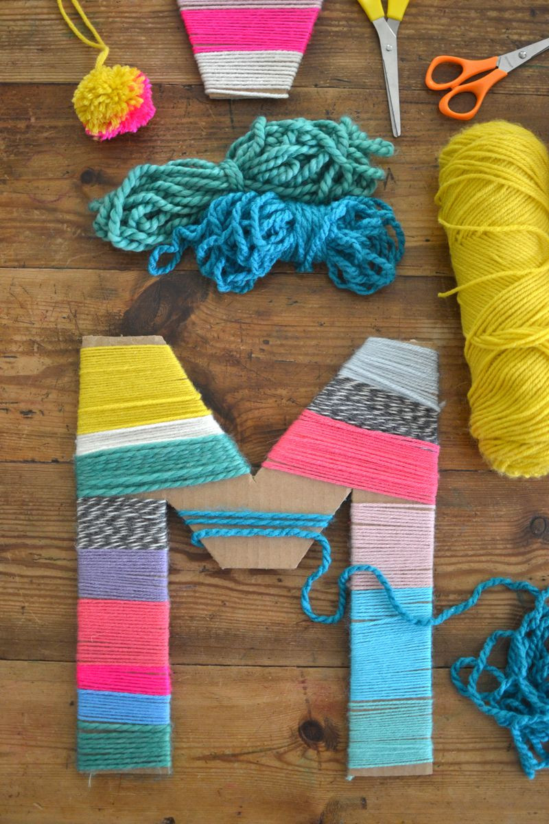 Arts &amp; Crafts For Kids
 Yarn Wrapped Cardboard Letters