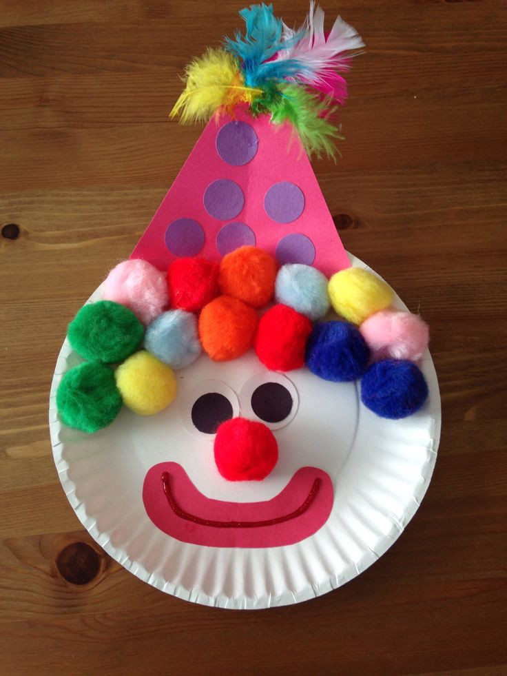 Arts &amp; Crafts For Kids
 Paper Plate Clown Craft Circus Craft Preschool Craft