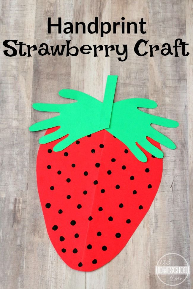 Arts &amp; Crafts For Toddlers
 Handprint Strawberry Craft