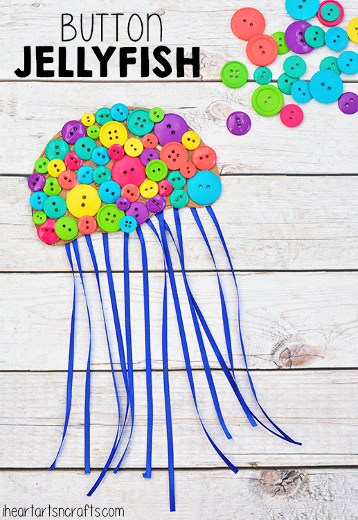 Arts And Craft Ideas For Kids
 Colorful Button Jellyfish Craft For Kids