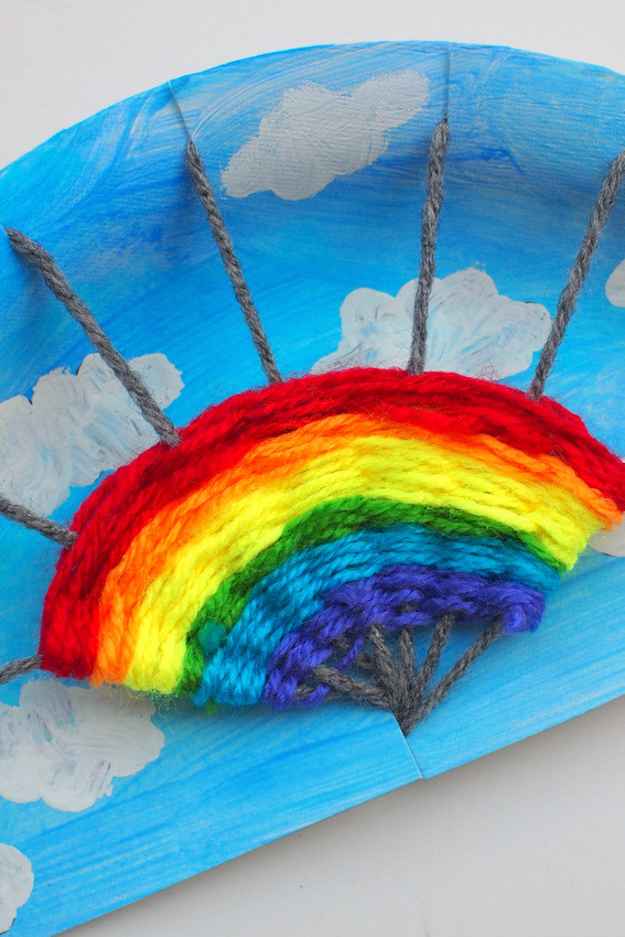 Arts And Craft Ideas For Kids
 Rainbow Paper Plate Weaving Project