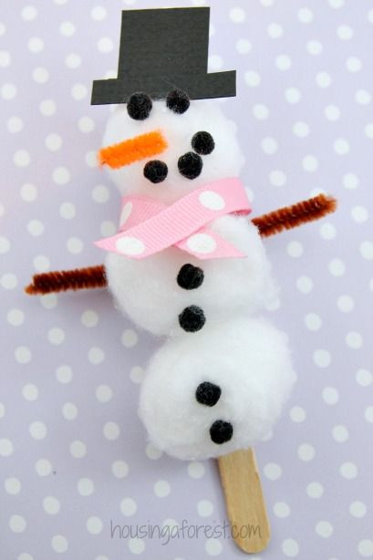 Arts And Craft Ideas For Preschoolers
 Easy Snowman Craft for Kids Cotton Ball Snowman