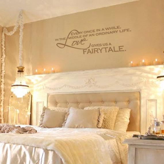 Artwork For Bedroom Wall
 Items similar to Love Gives Us A Fairytale Vinyl Wall