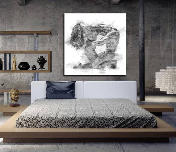 Artwork For Bedroom Wall
 CANVAS ART His & Hers Bedroom Wall Art Abstract Art Print