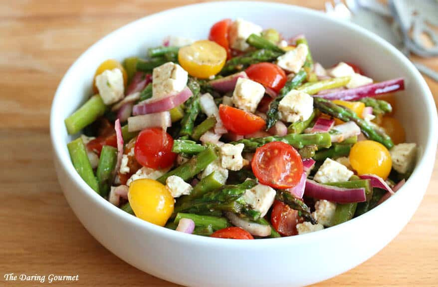 Asparagus Salad Recipe
 Greek style Grilled Asparagus Salad with Tomatoes & Feta