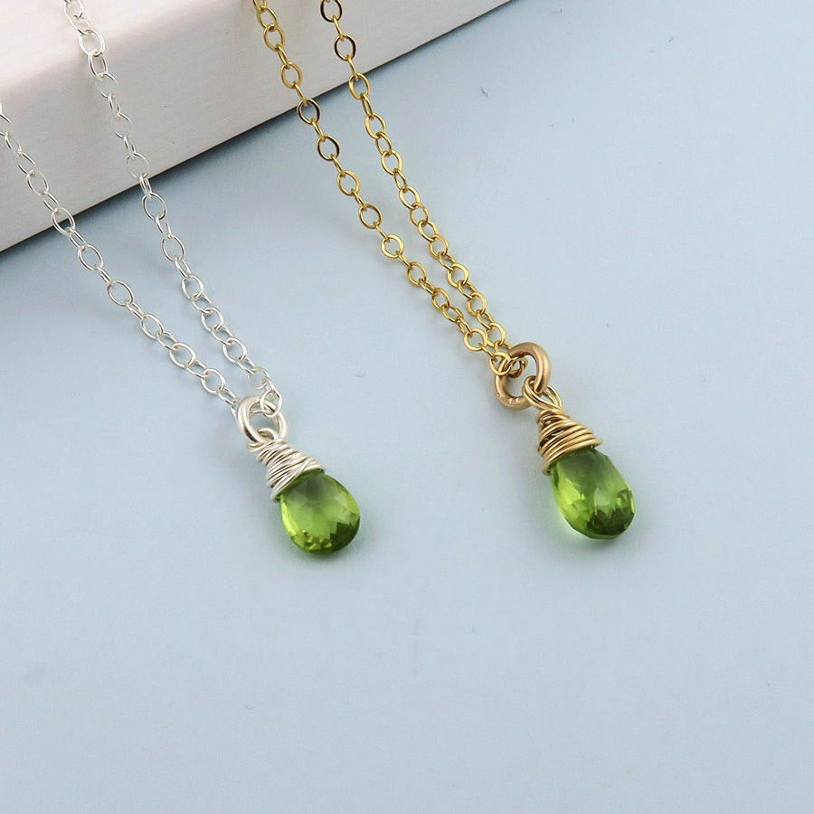 August Birthstone Necklace
 Peridot Necklace August Birthstone Necklace Peridot Jewelry