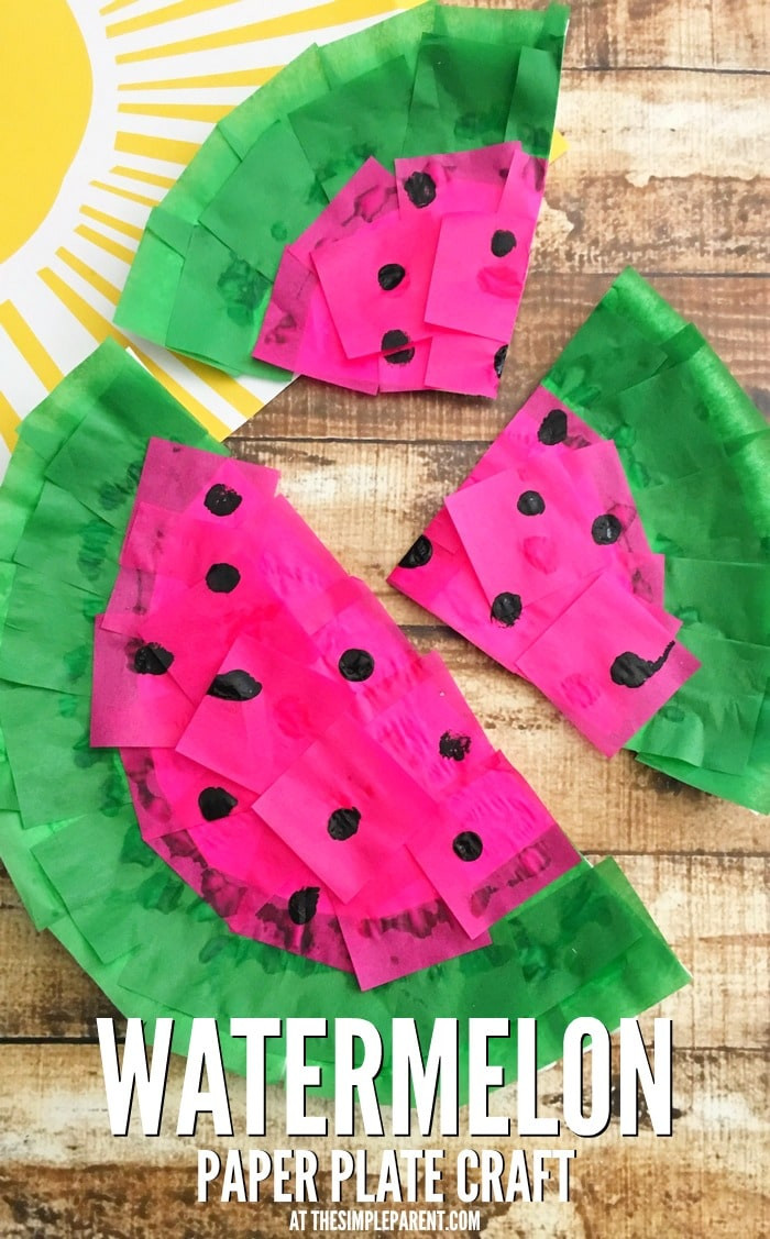 August Crafts For Toddlers
 Make a Cute Watermelon Craft from a Paper Plate • The