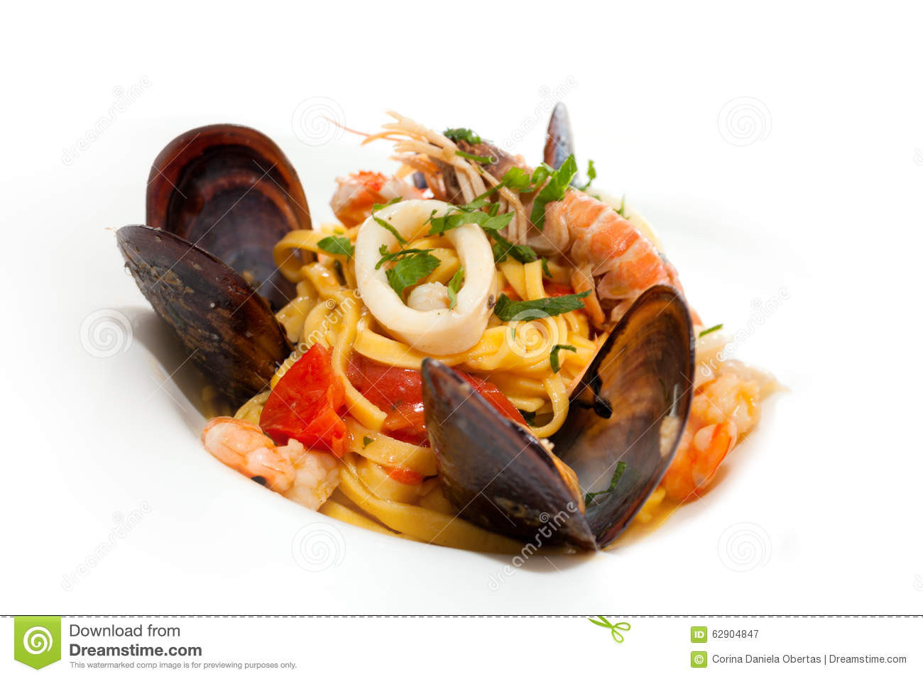 Authentic Italian Seafood Pasta Recipes
 Seafood Pasta Stock Image