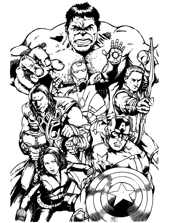 Avengers Coloring Pages Printable
 Awesome Avengers Team Coloring Page